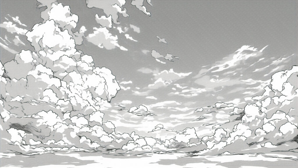 マンガ背景｜空・雲・モノクロトーン