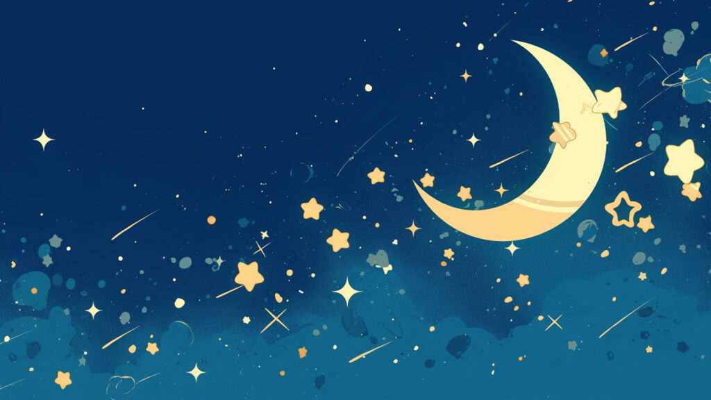 ポップな夜空と星