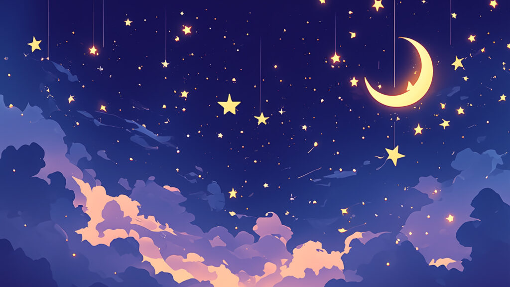 ポップな夜空と星