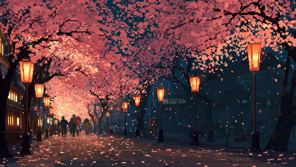 桜祭りの背景イラストのフリー素材