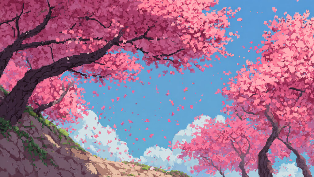 春の桜の背景イラストのフリー素材