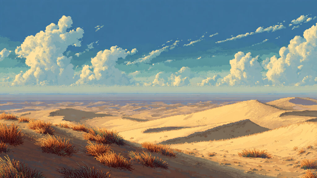 ドット絵風｜砂漠の背景素材