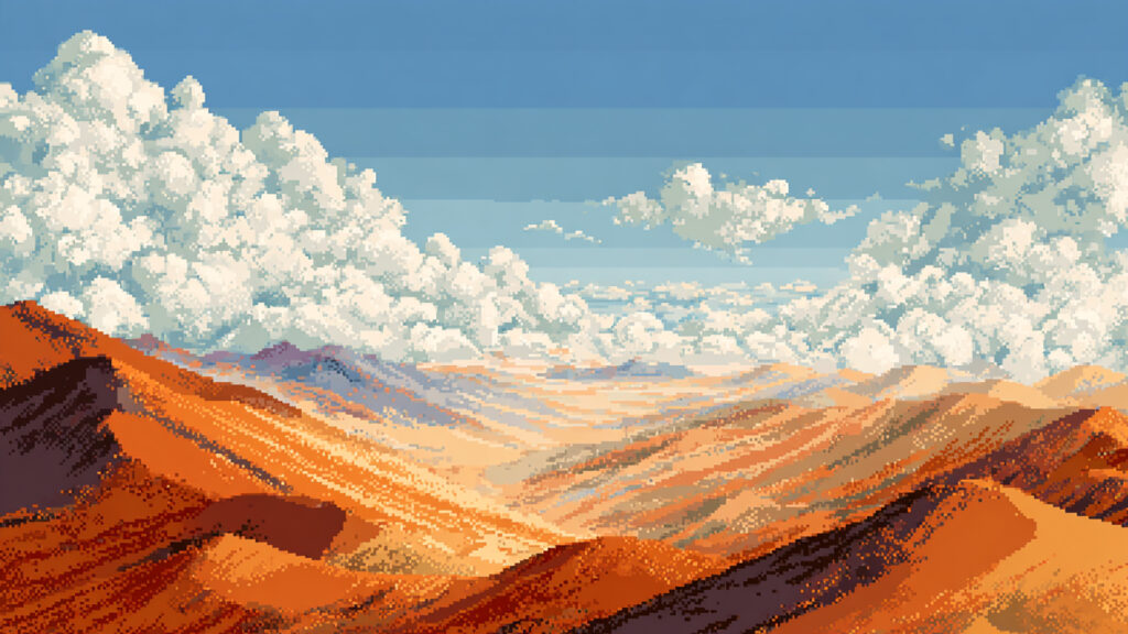 ドット絵風|砂漠の背景素材