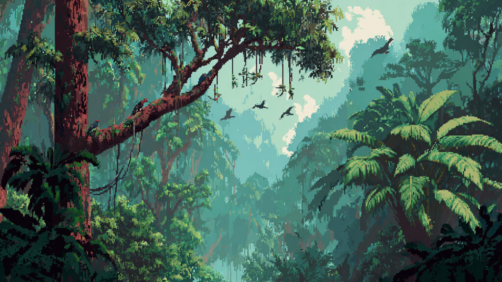 ジャングルの背景イラストのフリー素材