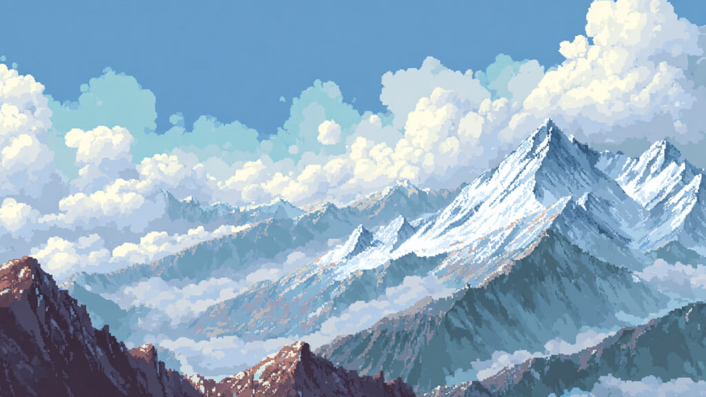 山の背景イラストのフリー素材