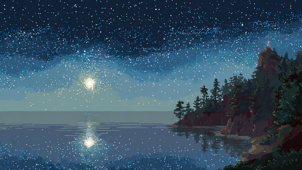 夜空と星の背景イラストのフリー素材