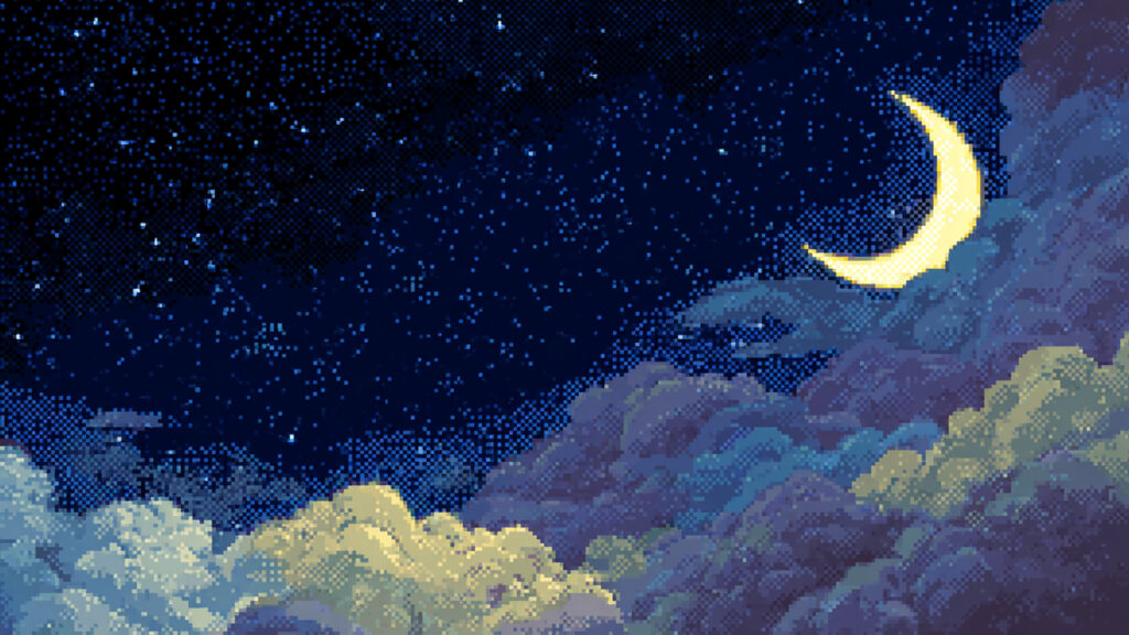 夜空の背景イラストのフリー素材