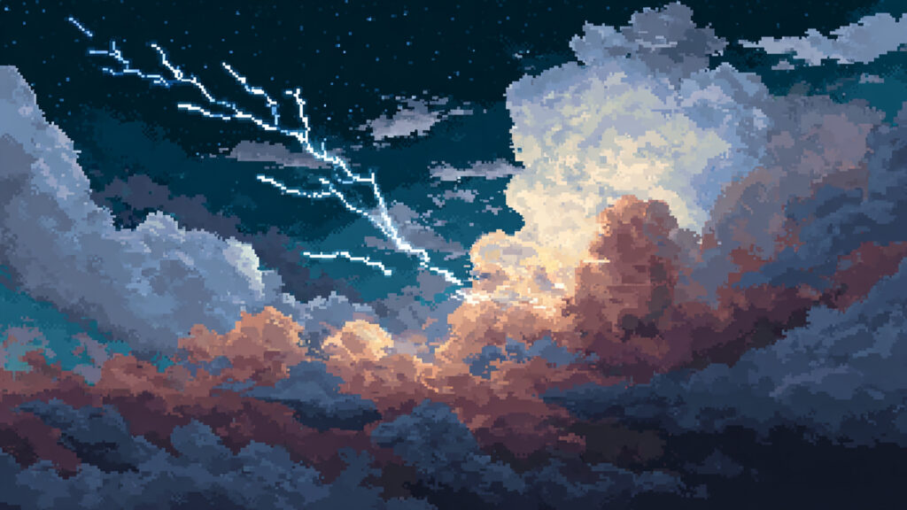 嵐の空の背景イラストのフリー素材