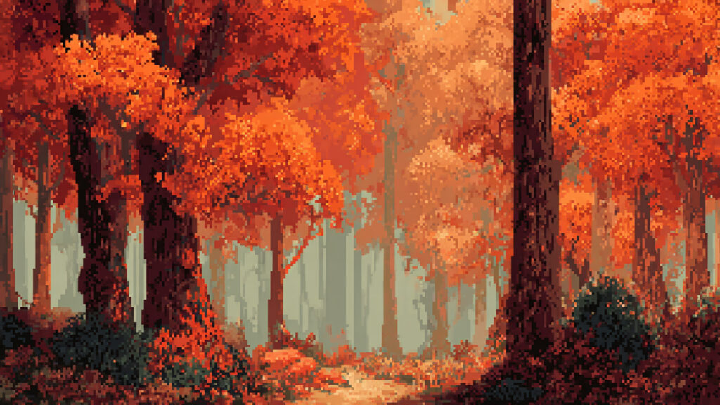 秋の紅葉の背景イラストのフリー素材