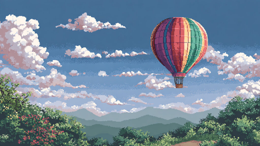 気球の背景イラストのフリー素材