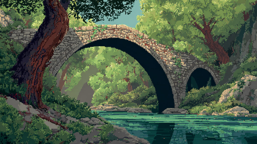 橋の背景イラストのフリー素材