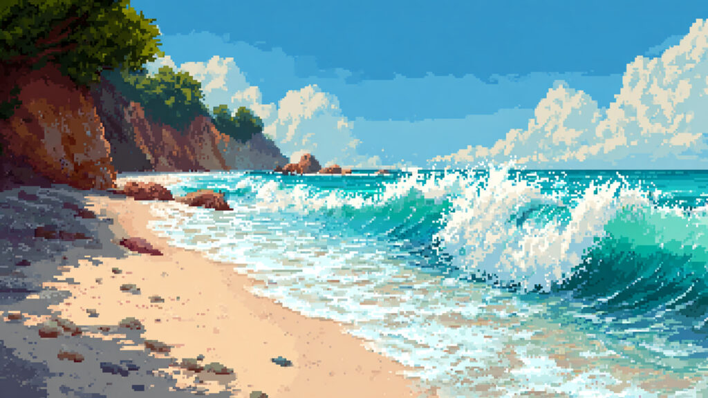 海岸の背景イラストのフリー素材