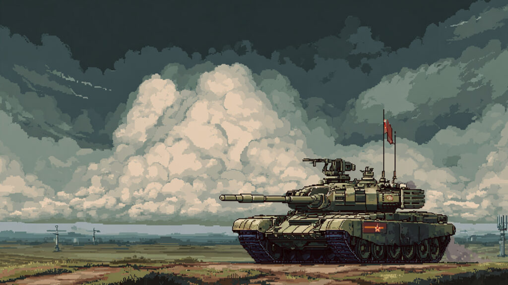 戦車の背景イラストのフリー素材