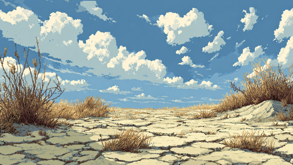 ドット絵風｜荒野の背景素材