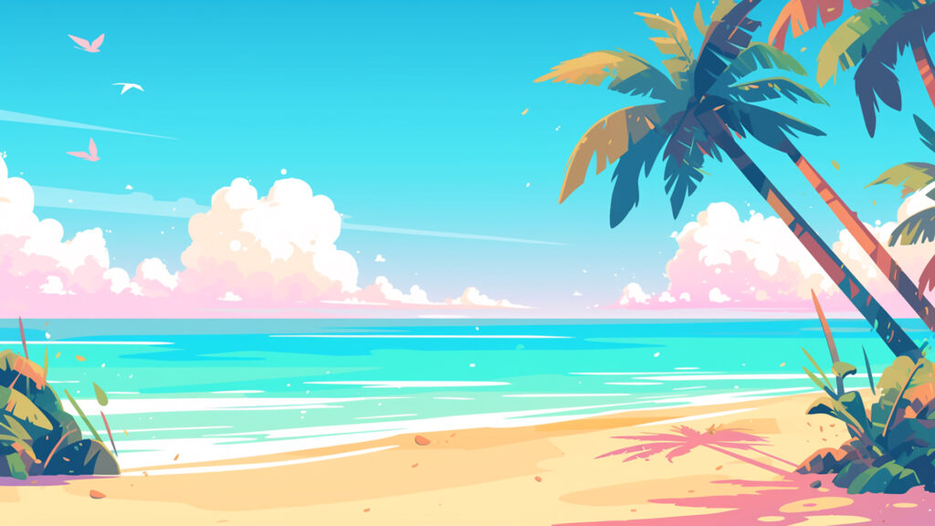 ポップなビーチ背景