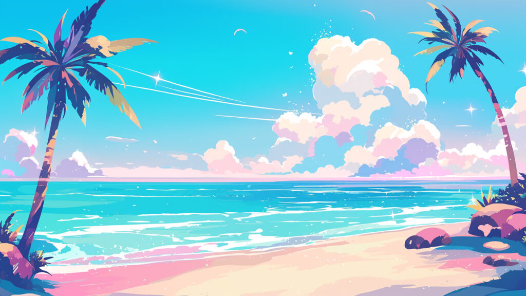ポップなビーチ背景
