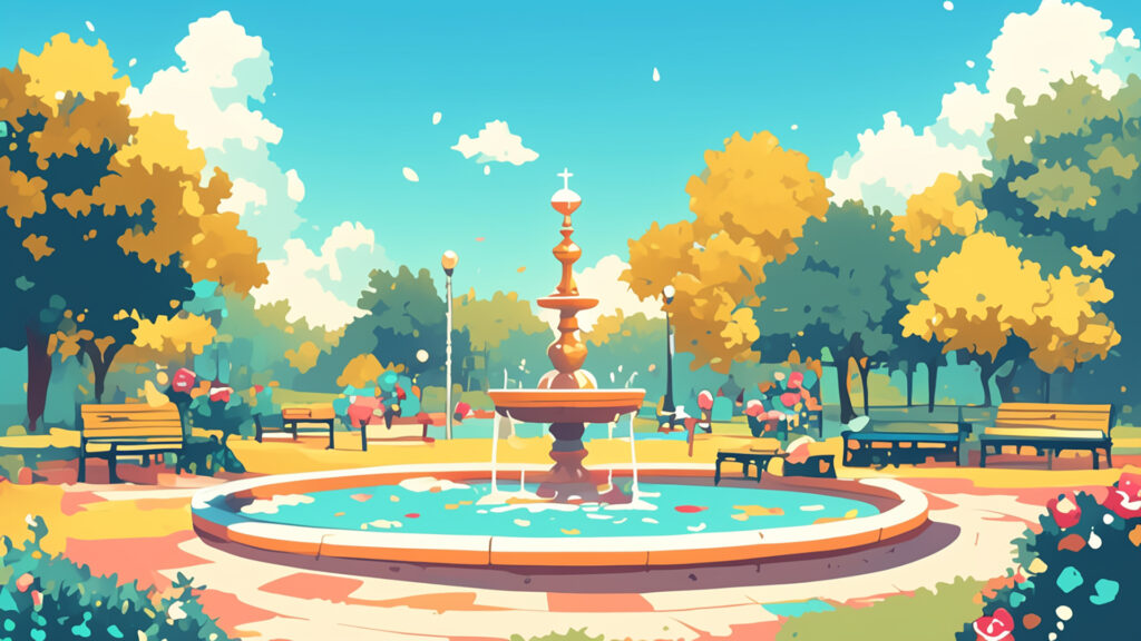 ポップな公園背景