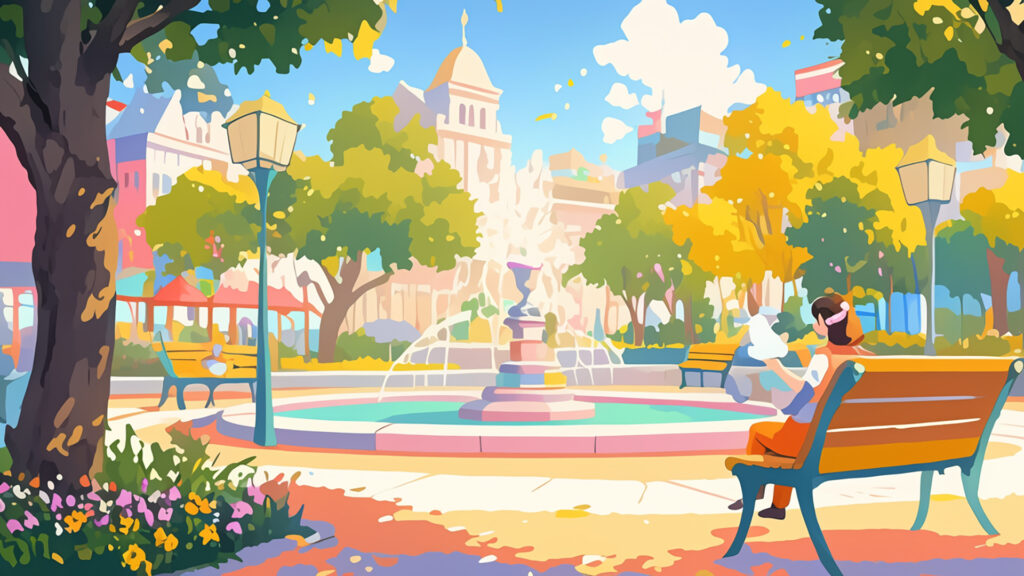 ポップな公園背景