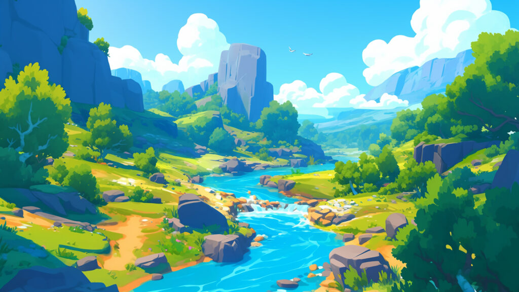 川｜カートゥーン調