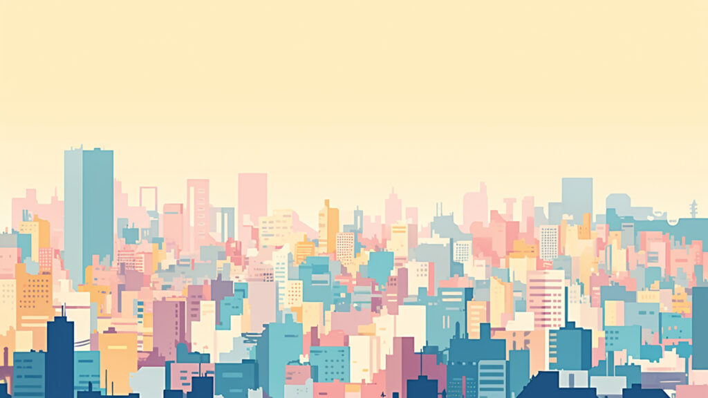 簡略化された街並み背景