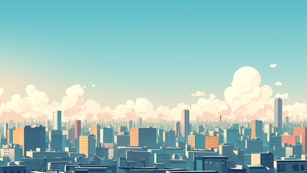 簡略化された街並み背景