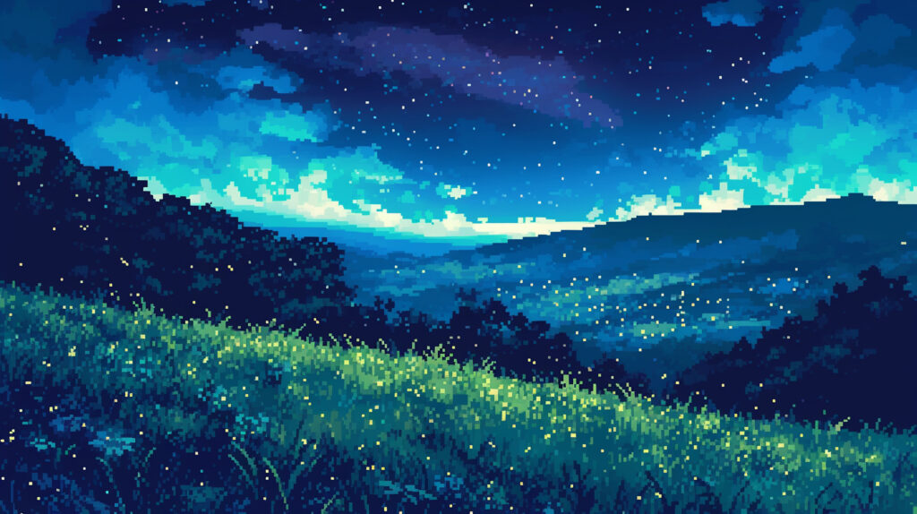 星空の丘｜ドット絵風