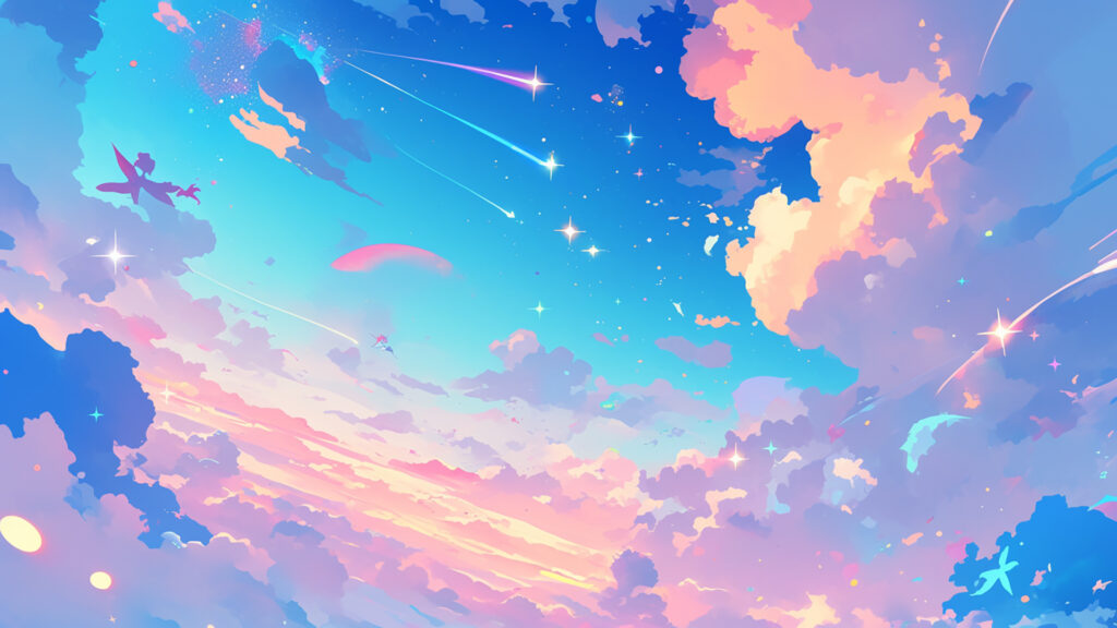 星空と流れ星ファンタジー