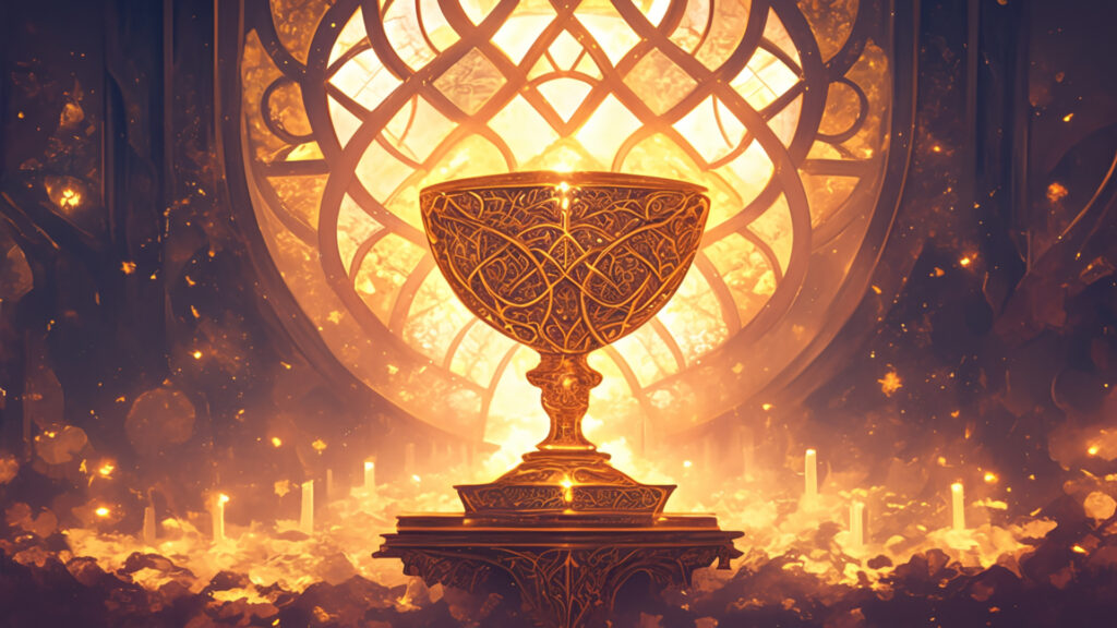 ケルト装飾画風｜聖杯の祭壇と金の文様