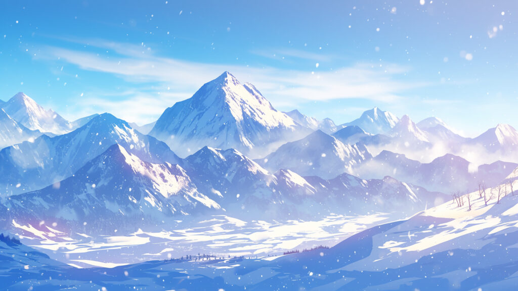 雪の積もった山