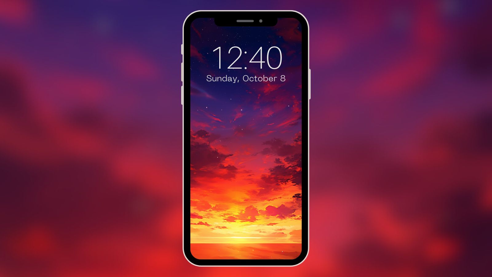 夕焼けの空｜縦長背景の背景イラストのフリー素材