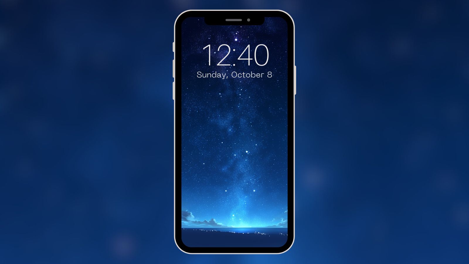 星が点在する夜空｜縦長背景の背景イラストのフリー素材