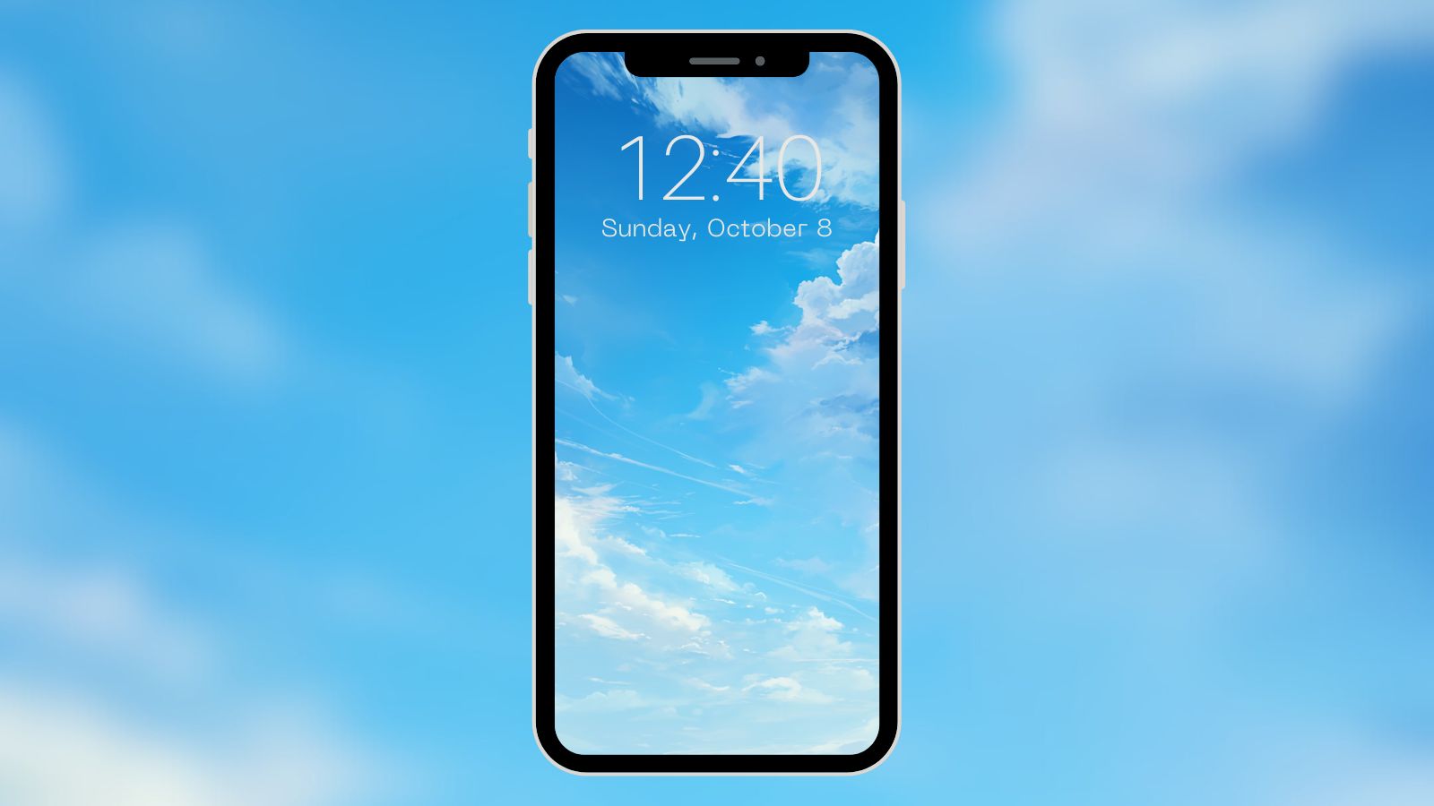 淡い空｜縦長背景の背景イラストのフリー素材