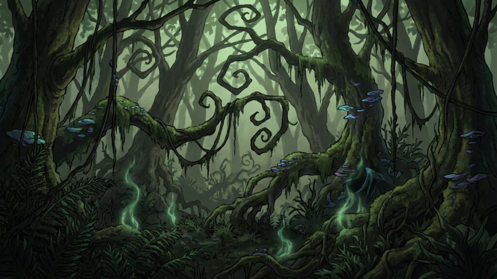 薄暗く呪われた暗黒の森