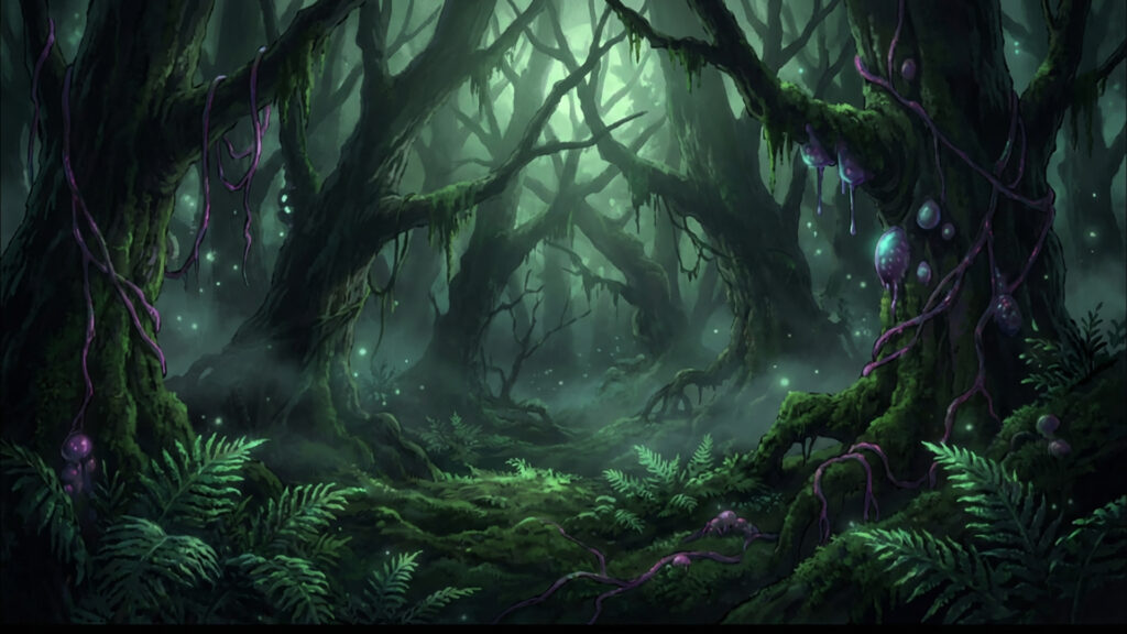 薄暗く呪われた暗黒の森