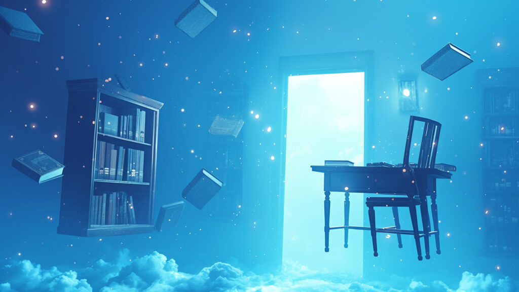 家具が浮遊する不思議な部屋