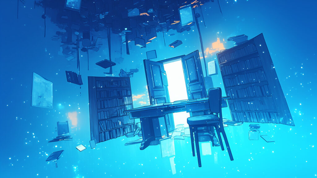 家具が浮遊する不思議な部屋