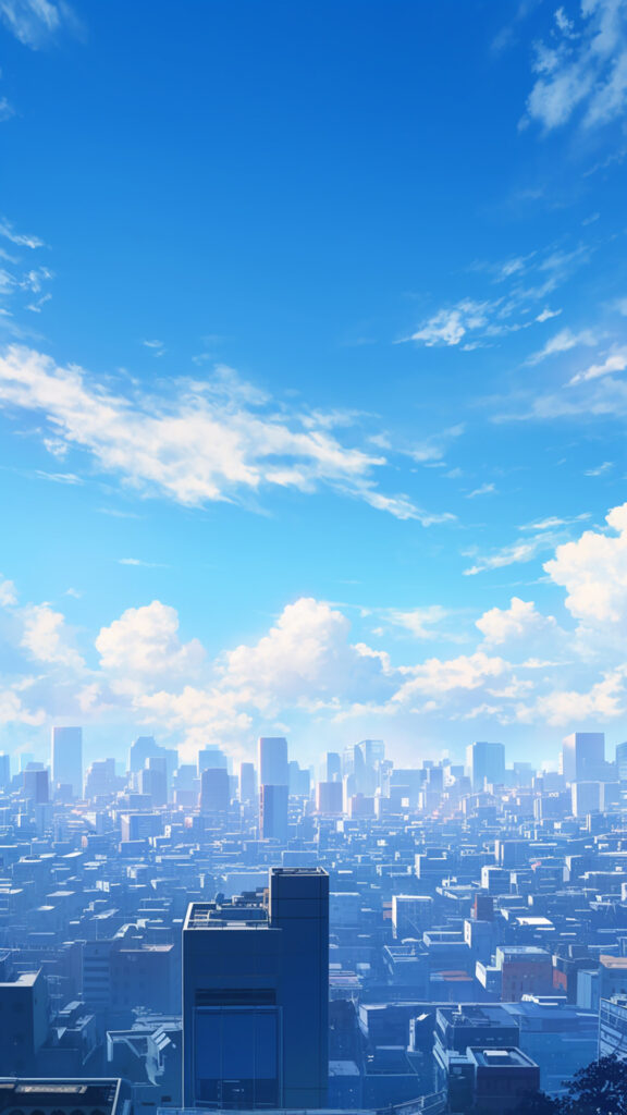 都会の上空｜縦長背景