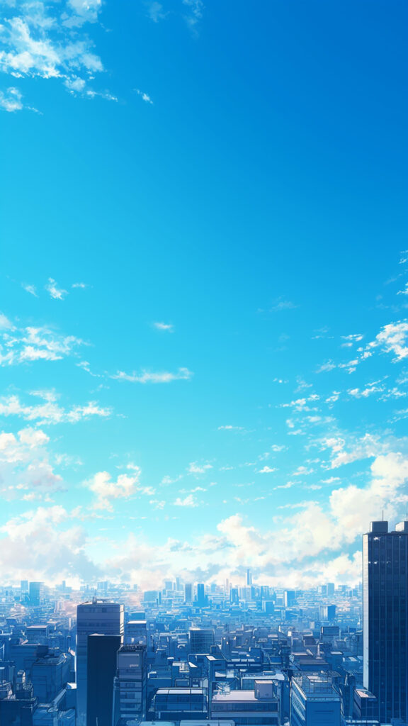 都会の上空｜縦長背景