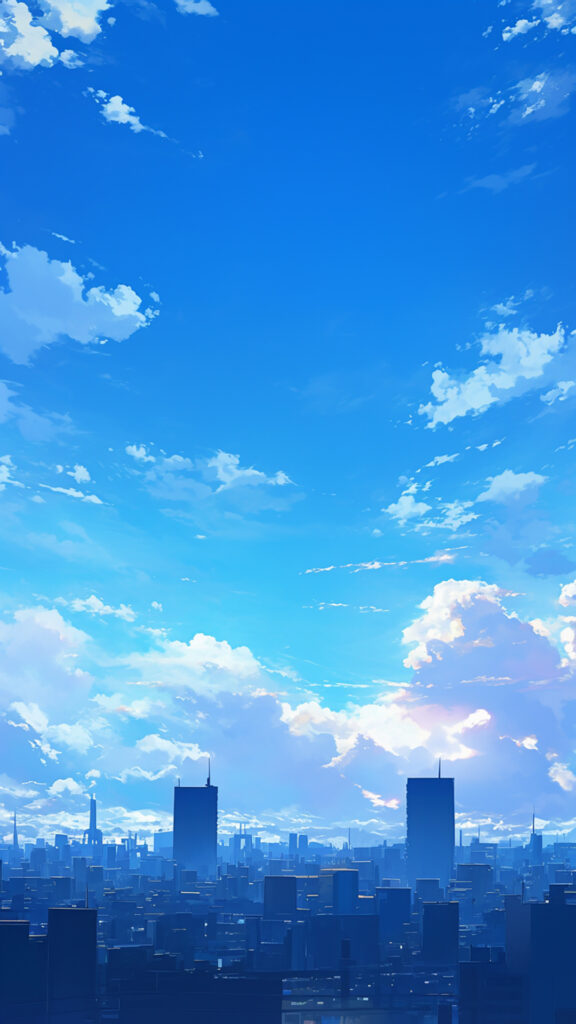 都会の上空｜縦長背景