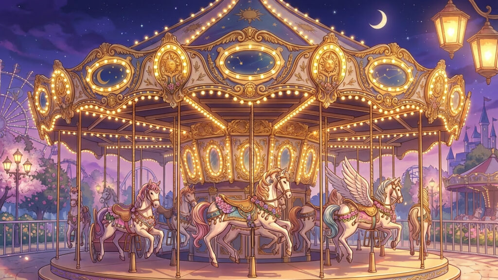 遊園地のメリーゴーランド｜差分あり