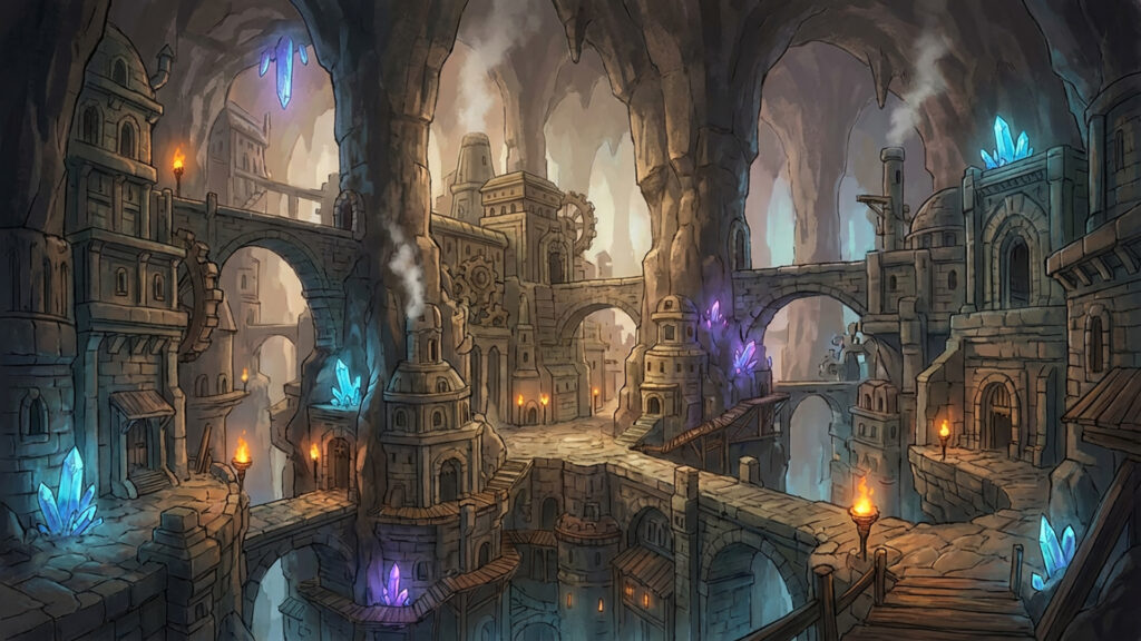 ドワーフが住んでいそうな地下の街