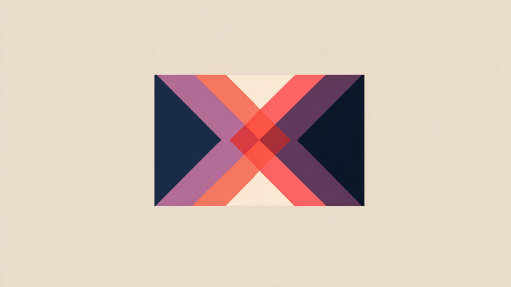 シンメトリーミニマル背景｜バランスの取れたフラットアートデザイン