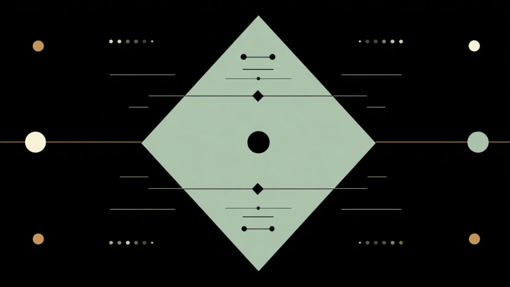 シンメトリーミニマル背景｜バランスの取れたフラットアートデザイン