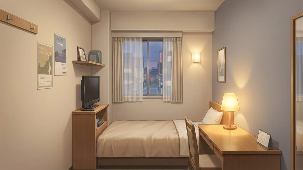 ビジネスホテルのシングルルーム｜差分あり
