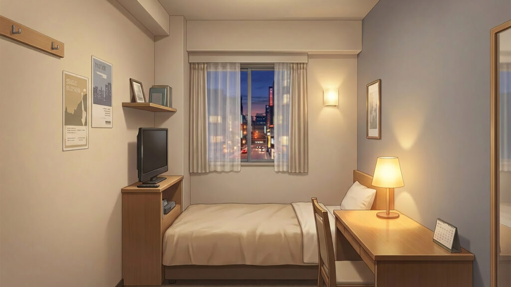 ビジネスホテルのシングルルーム｜差分あり