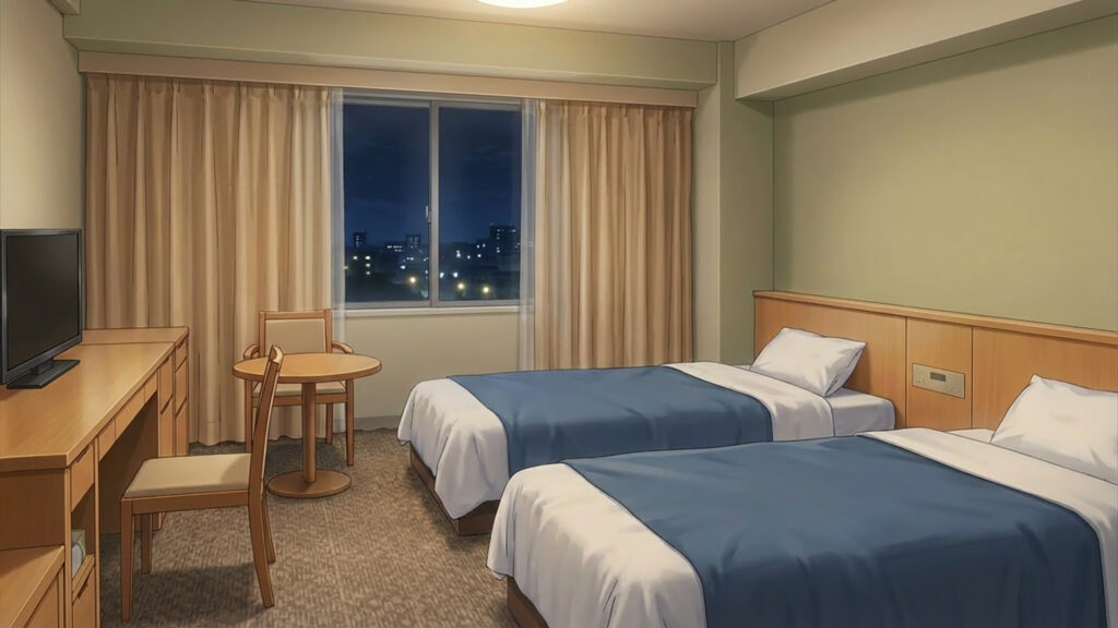 ビジネスホテルのツインルーム｜差分あり