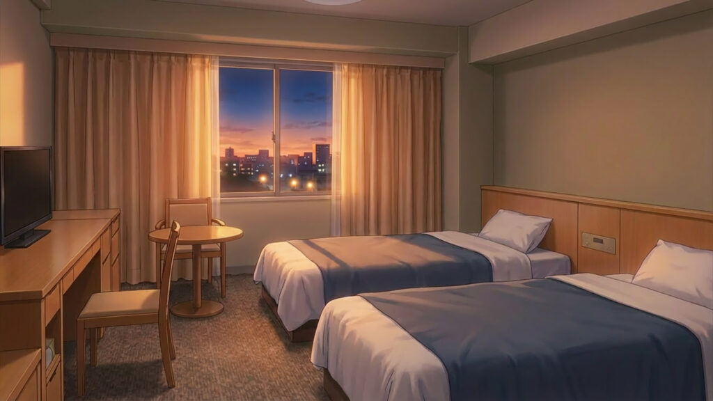 ビジネスホテルのツインルーム｜差分あり