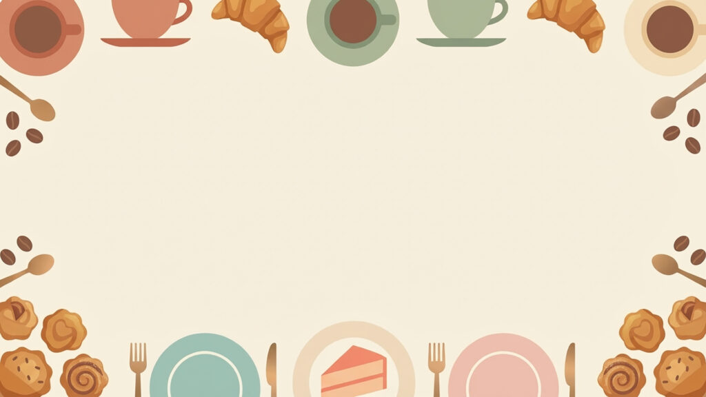 カフェモチーフ縁取り背景
