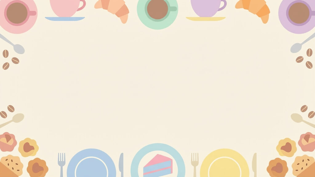 カフェモチーフ縁取り背景