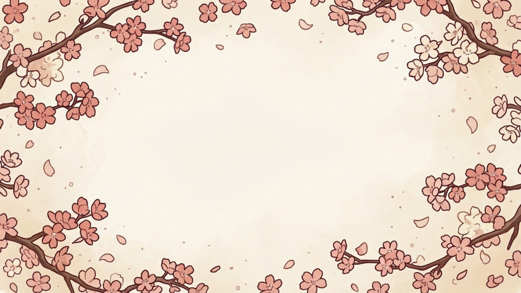 桜モチーフのフラット背景